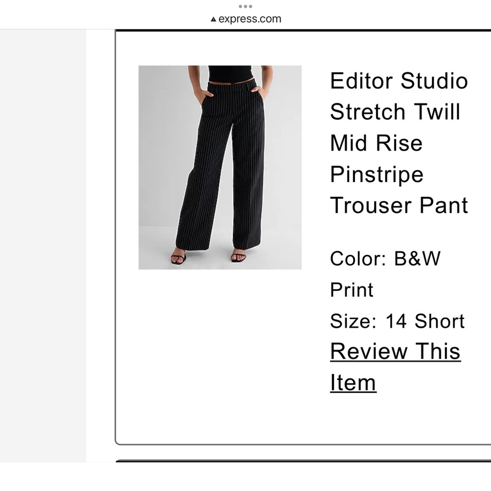 Express Black and White Striped Trousers